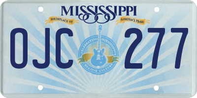 MS license plate OJC277