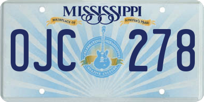 MS license plate OJC278