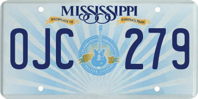 MS license plate OJC279