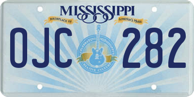MS license plate OJC282