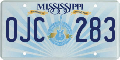 MS license plate OJC283