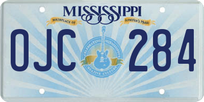 MS license plate OJC284