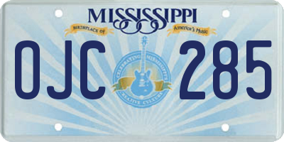 MS license plate OJC285