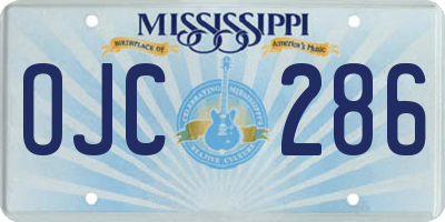 MS license plate OJC286