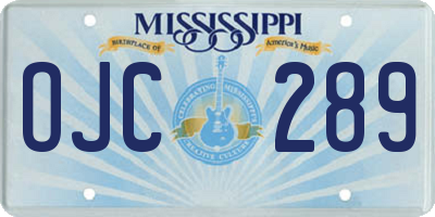 MS license plate OJC289