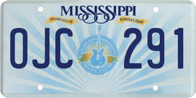 MS license plate OJC291