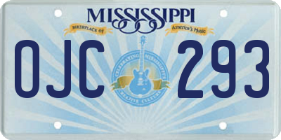 MS license plate OJC293