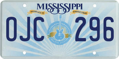 MS license plate OJC296