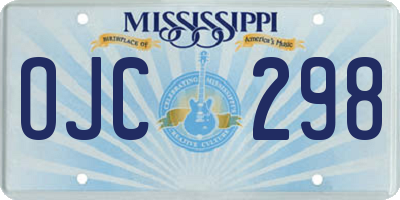 MS license plate OJC298