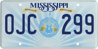 MS license plate OJC299