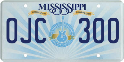 MS license plate OJC300