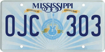 MS license plate OJC303