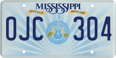 MS license plate OJC304