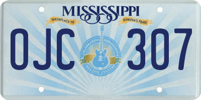 MS license plate OJC307