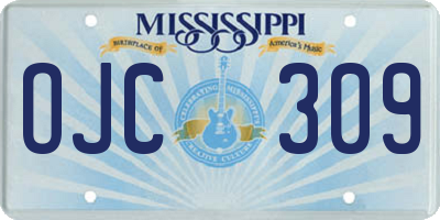 MS license plate OJC309