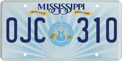 MS license plate OJC310