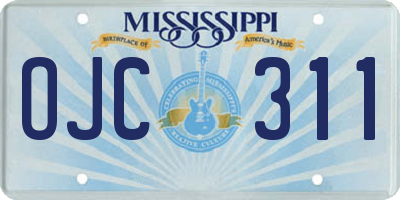 MS license plate OJC311
