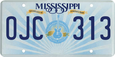 MS license plate OJC313