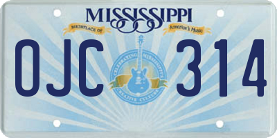 MS license plate OJC314