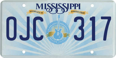 MS license plate OJC317