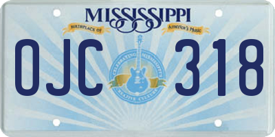 MS license plate OJC318
