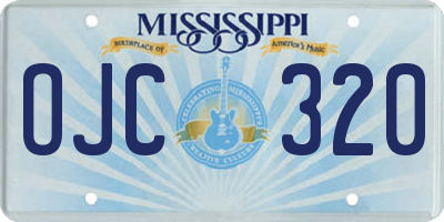 MS license plate OJC320