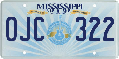 MS license plate OJC322
