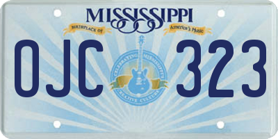 MS license plate OJC323