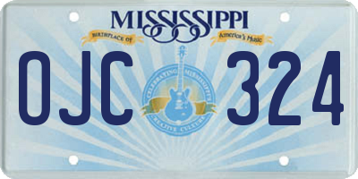 MS license plate OJC324