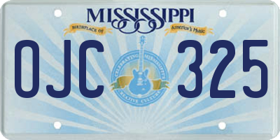 MS license plate OJC325
