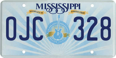 MS license plate OJC328