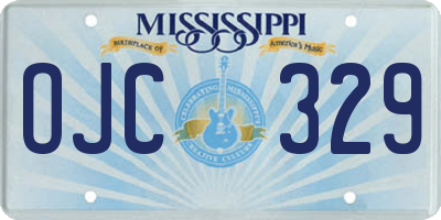 MS license plate OJC329