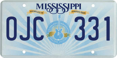 MS license plate OJC331