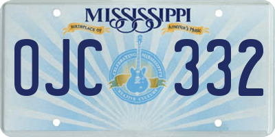 MS license plate OJC332