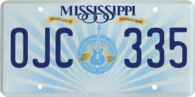 MS license plate OJC335