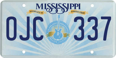 MS license plate OJC337