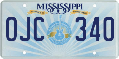 MS license plate OJC340