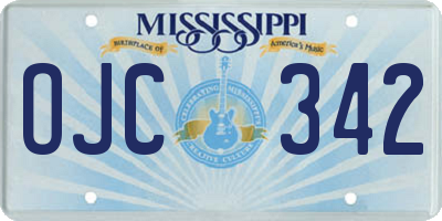MS license plate OJC342
