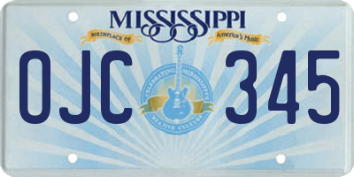 MS license plate OJC345