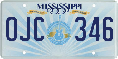 MS license plate OJC346