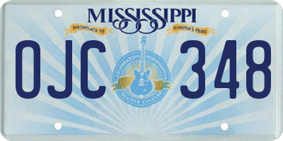 MS license plate OJC348