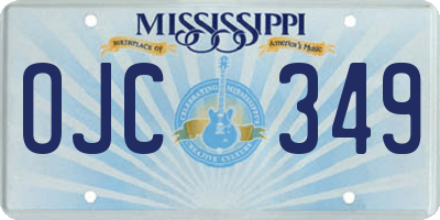 MS license plate OJC349