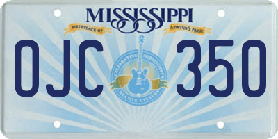 MS license plate OJC350