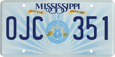 MS license plate OJC351