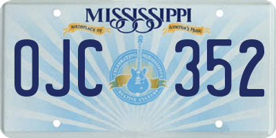 MS license plate OJC352