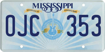 MS license plate OJC353
