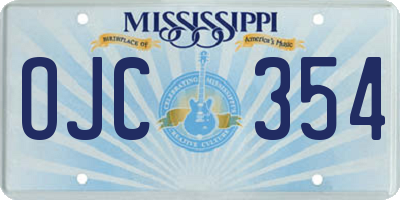 MS license plate OJC354
