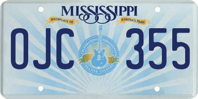 MS license plate OJC355