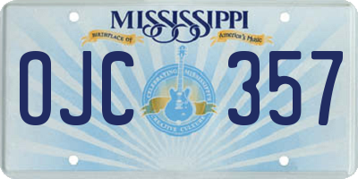 MS license plate OJC357