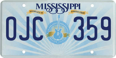MS license plate OJC359